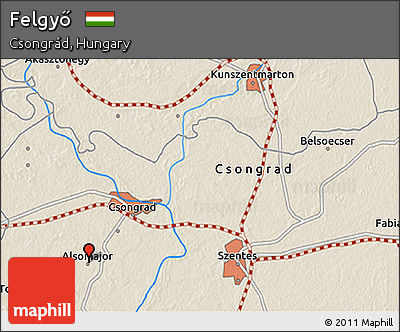 Shaded Relief 3D Map of Felgyő