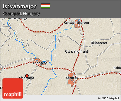 Shaded Relief 3D Map of Istvánmajor