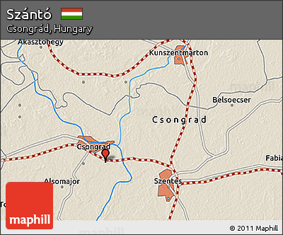 Shaded Relief 3D Map of Szántó