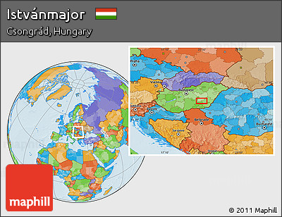Political Location Map of Istvánmajor