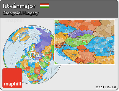 Political Location Map of Istvánmajor