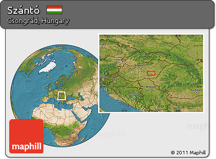 Satellite Location Map of Szántó