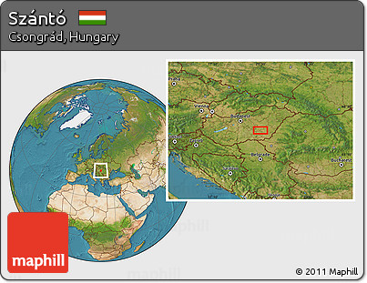Satellite Location Map of Szántó