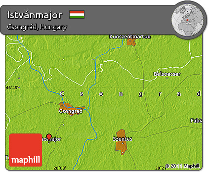 Physical Map of Istvánmajor