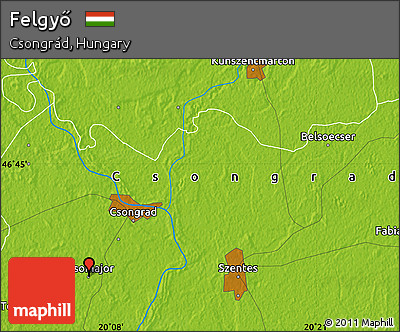 Physical Map of Felgyő