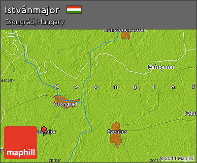 Physical Map of Istvánmajor