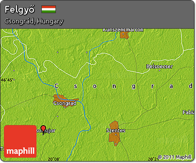 Physical Map of Felgyő