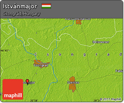 Physical Map of Istvánmajor