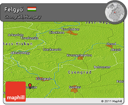 Physical Panoramic Map of Felgyő