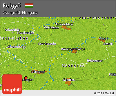 Physical Panoramic Map of Felgyő