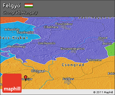 Political Panoramic Map of Felgyő
