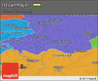 Political Panoramic Map of Istvánmajor