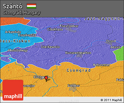 Political Panoramic Map of Szántó
