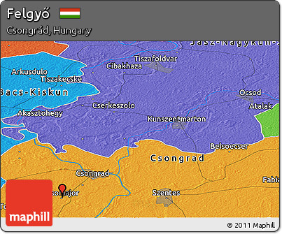 Political Panoramic Map of Felgyő