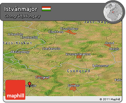 Satellite Panoramic Map of Istvánmajor