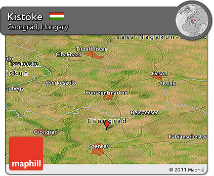Satellite Panoramic Map of Kistőke