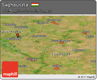 Satellite Panoramic Map of Sághpuszta