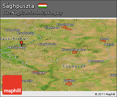 Satellite Panoramic Map of Sághpuszta