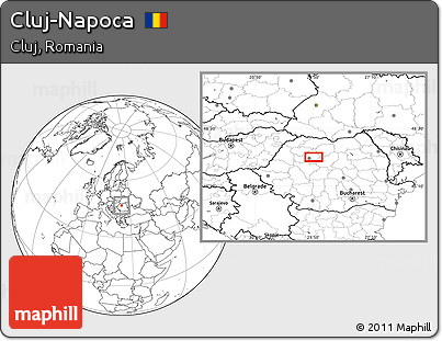 Blank Location Map of Cluj-Napoca