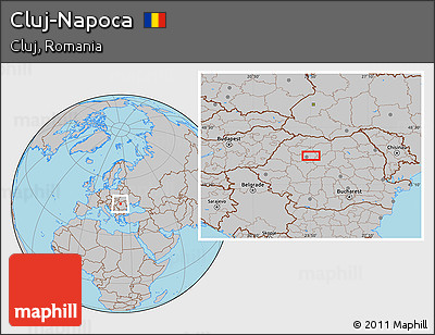 Gray Location Map of Cluj-Napoca