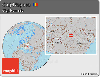 Gray Location Map of Cluj-Napoca