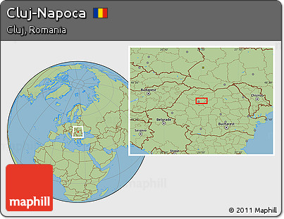 Savanna Style Location Map of Cluj-Napoca