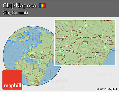 Savanna Style Location Map of Cluj-Napoca
