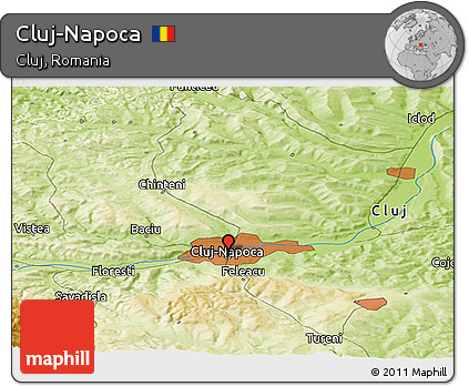 Physical Panoramic Map of Cluj-Napoca