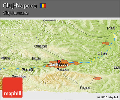 Physical Panoramic Map of Cluj-Napoca