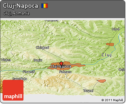 Physical Panoramic Map of Cluj-Napoca