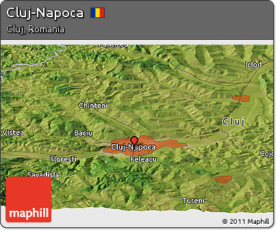 Satellite Panoramic Map of Cluj-Napoca