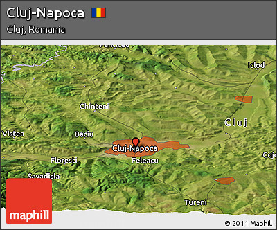 Satellite Panoramic Map of Cluj-Napoca