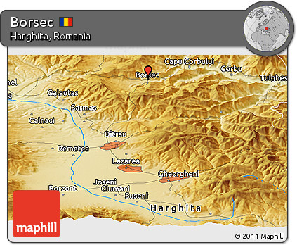 Physical Panoramic Map of Borsec