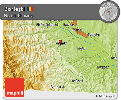Physical 3D Map of Borleşti
