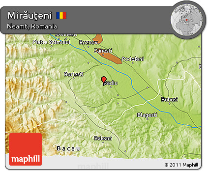 Physical 3D Map of Mirăuţeni