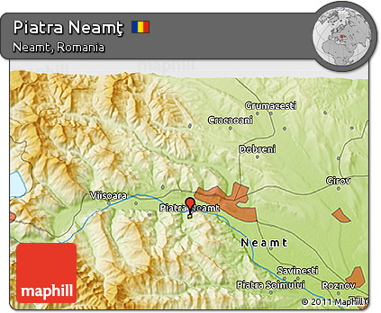 Physical 3D Map of Piatra Neamţ