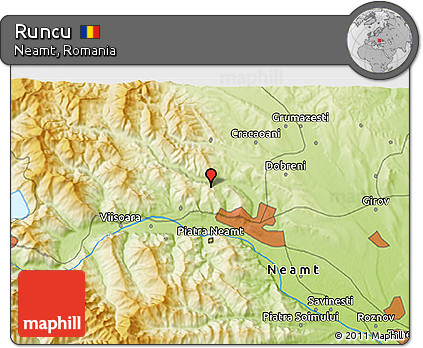 Physical 3D Map of Runcu