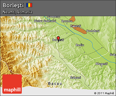 Physical 3D Map of Borleşti