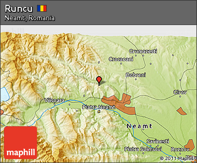Physical 3D Map of Runcu