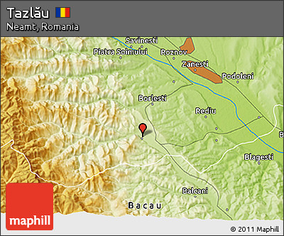 Physical 3D Map of Tazlău