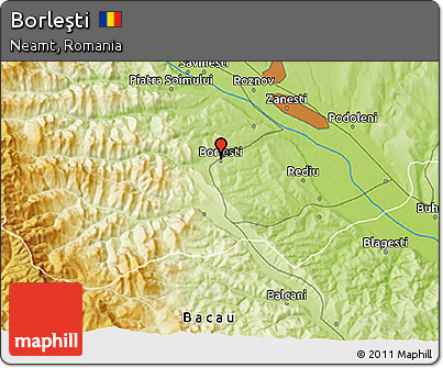 Physical 3D Map of Borleşti