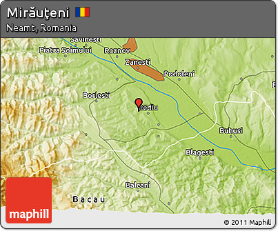 Physical 3D Map of Mirăuţeni