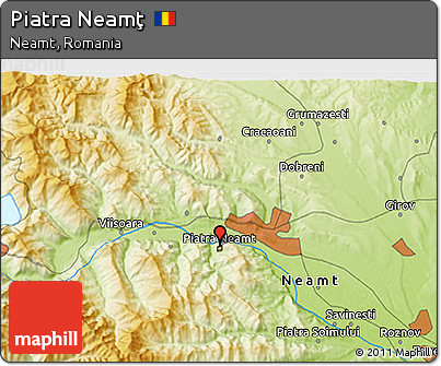 Physical 3D Map of Piatra Neamţ