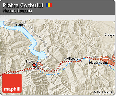 Shaded Relief 3D Map of Piatra Corbului