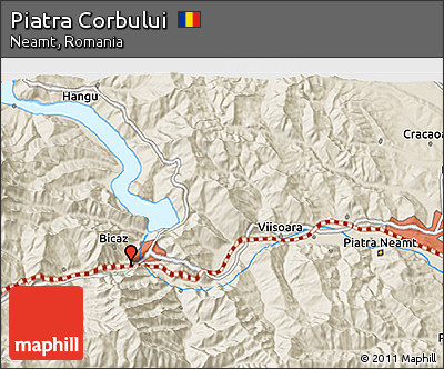 Shaded Relief 3D Map of Piatra Corbului