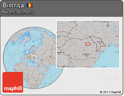 Gray Location Map of Bistriţa