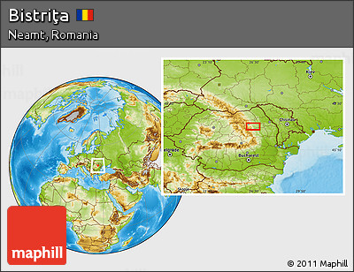 Physical Location Map of Bistriţa