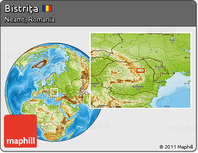 Physical Location Map of Bistriţa