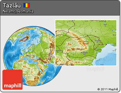 Physical Location Map of Tazlău