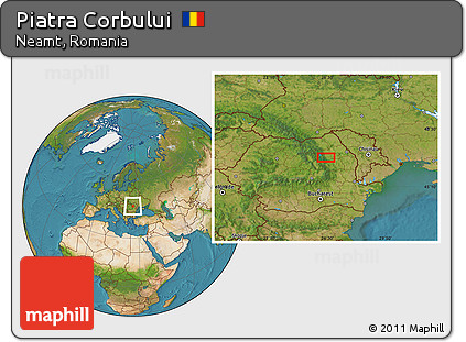 Satellite Location Map of Piatra Corbului